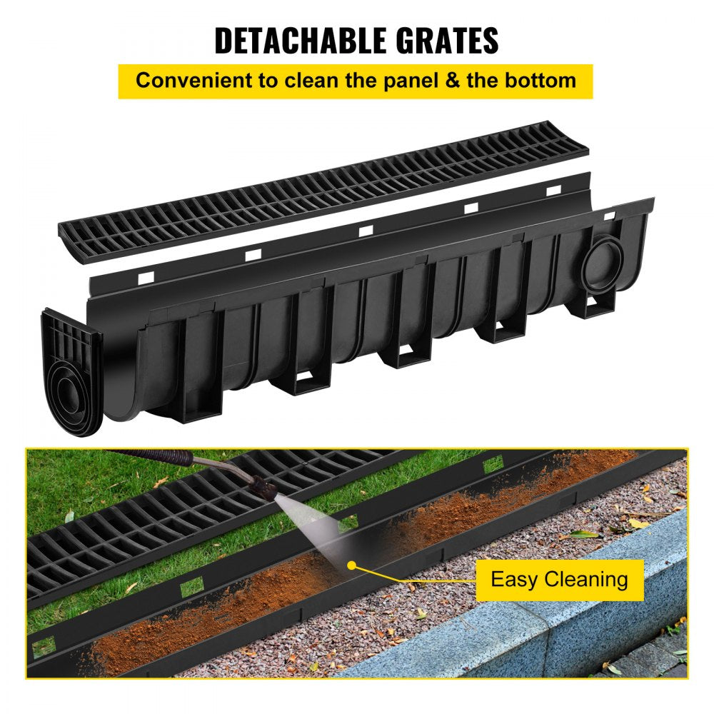 PSG100*150*5M - Durable 39.4-Inch Trench Drain System, Easy Install Design