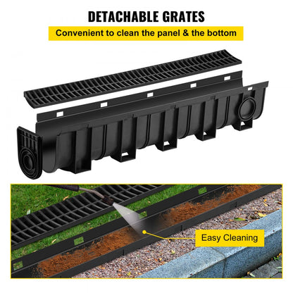 PSG100*150*5M - Durable 39.4-Inch Trench Drain System, Easy Install Design
