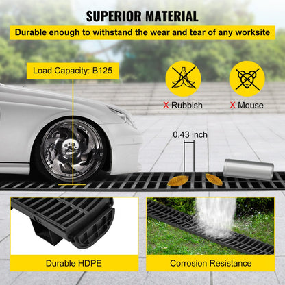 PSG45*100 - 1m VEVOR Trench Drain System for Efficient Water Management