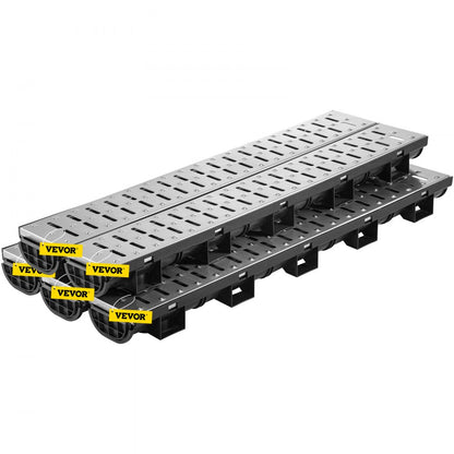 PSG100*45*5M - 1m VEVOR HDPE Trench Drain System for Durable Water Collection