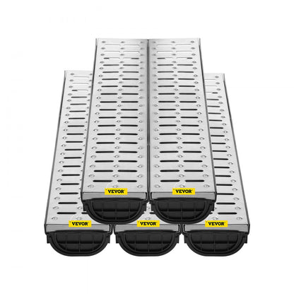 PSG100*45*5M - 1m VEVOR HDPE Trench Drain System for Durable Water Collection