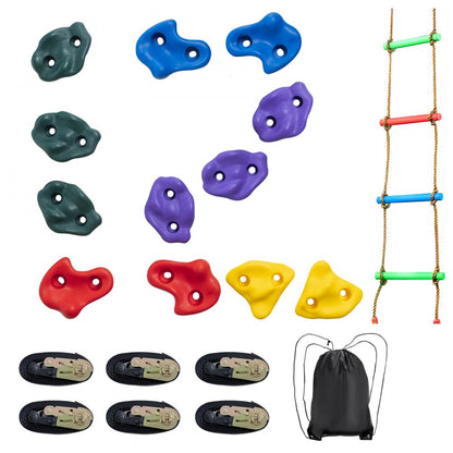 PYTZ-2 - Colorful Ninja Tree Climbing Kit with 12 Holds and 10ft Strap