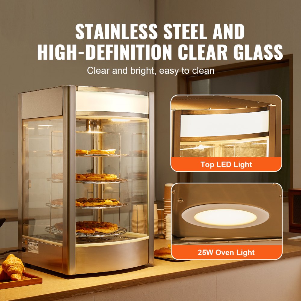 SC-PS14 - 4-Shelf Pizza Warmer Display with Adjustable Temp Control