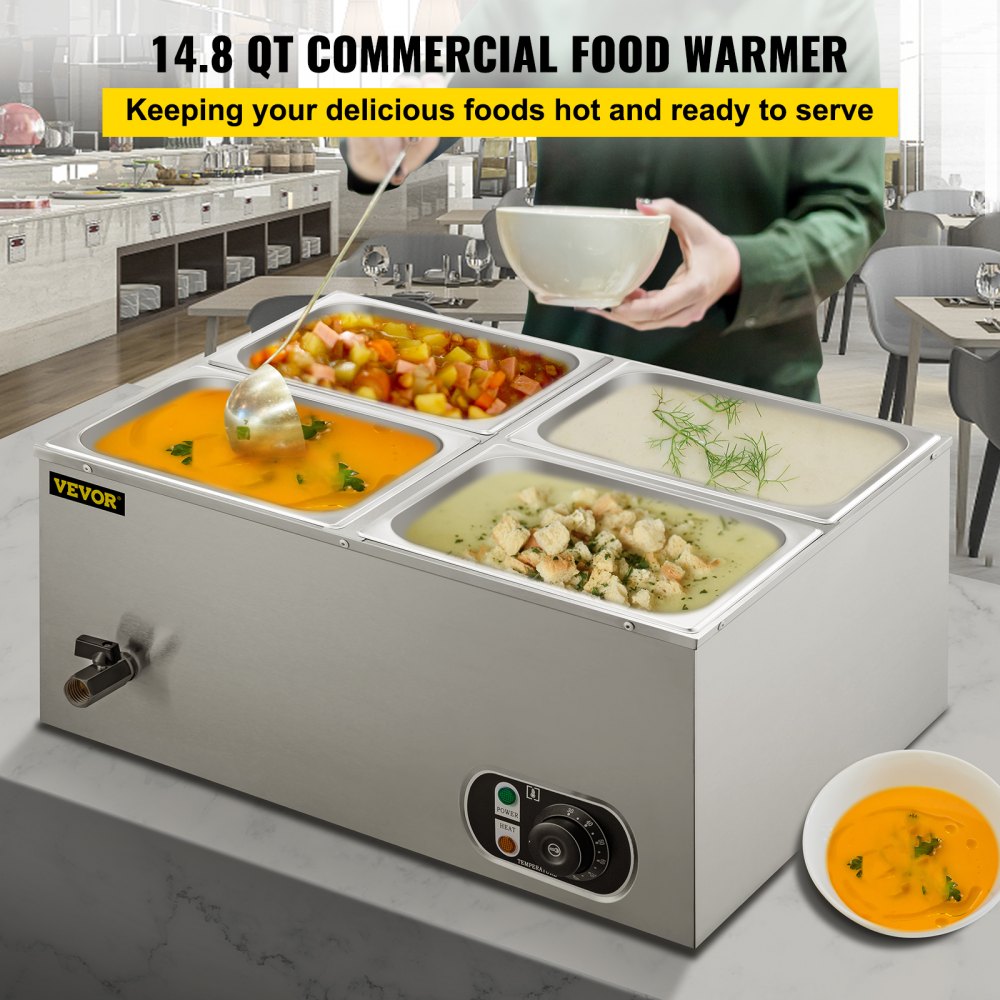 BM-22B - 1500W Stainless Steel Bain Marie with 14.8 Qt Capacity