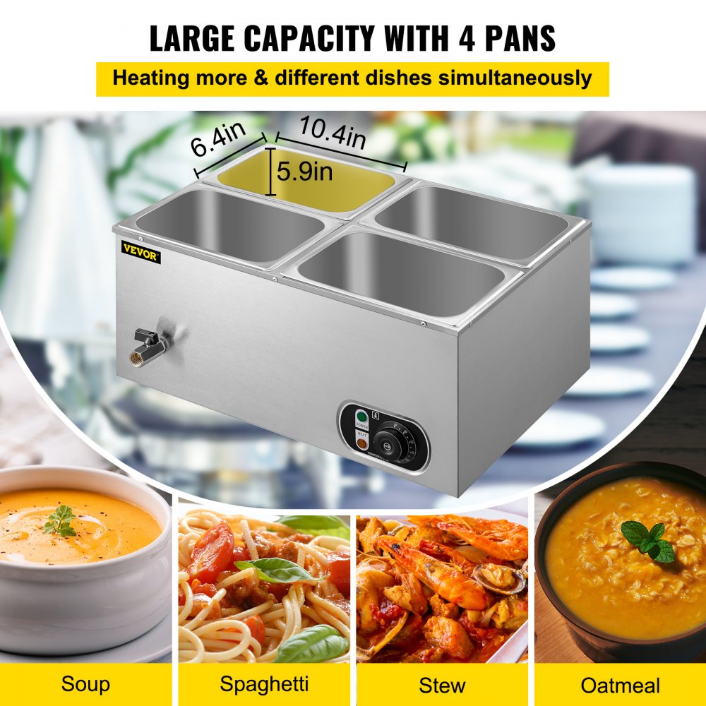 BM-22B - 1500W Stainless Steel Bain Marie with 14.8 Qt Capacity