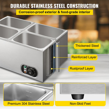 BM-22B - 1500W Stainless Steel Bain Marie with 14.8 Qt Capacity