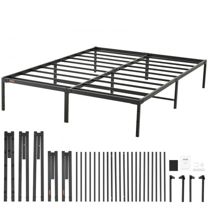 JHL-MB07-3 - 14" Queen Metal Bed Frame with Quick Assembly and Storage Space