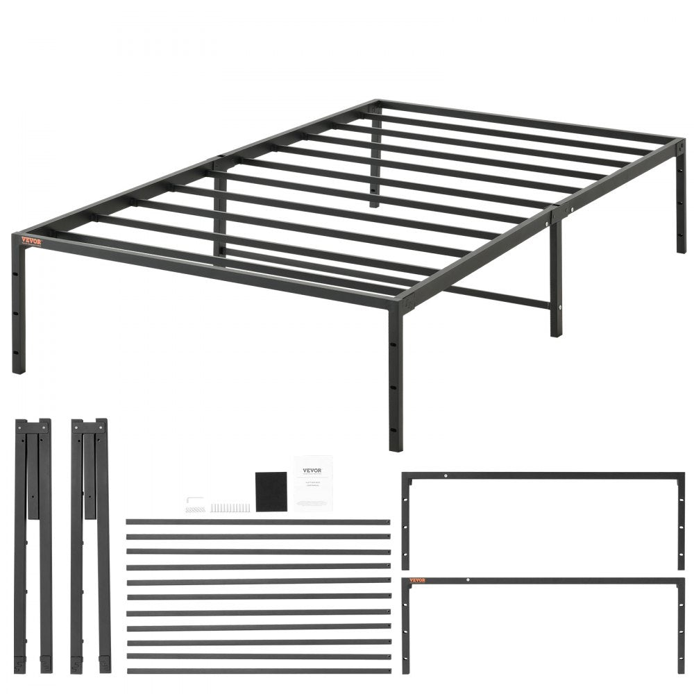 JHL-MB07-1 - 14" Twin Metal Bed Frame, 1500 lbs Capacity, Noise-Free Design