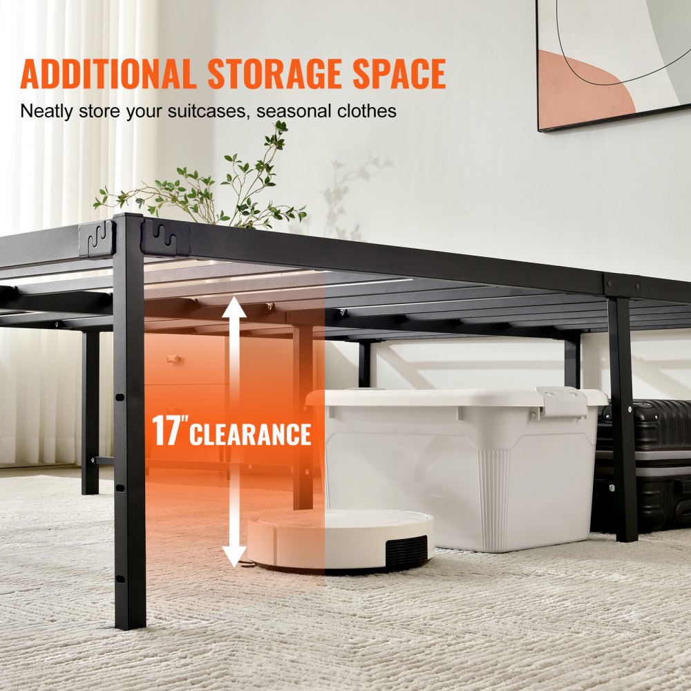 JHL-MB07-5 - 18-Inch Metal Bed Frame, Easy Assembly, 1500 lbs Capacity