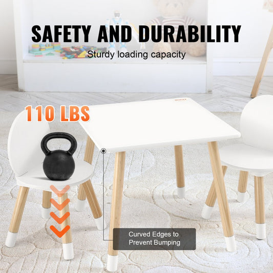 TF13067 - Versatile Kids Table & 2 Chairs Set for Arts & Crafts