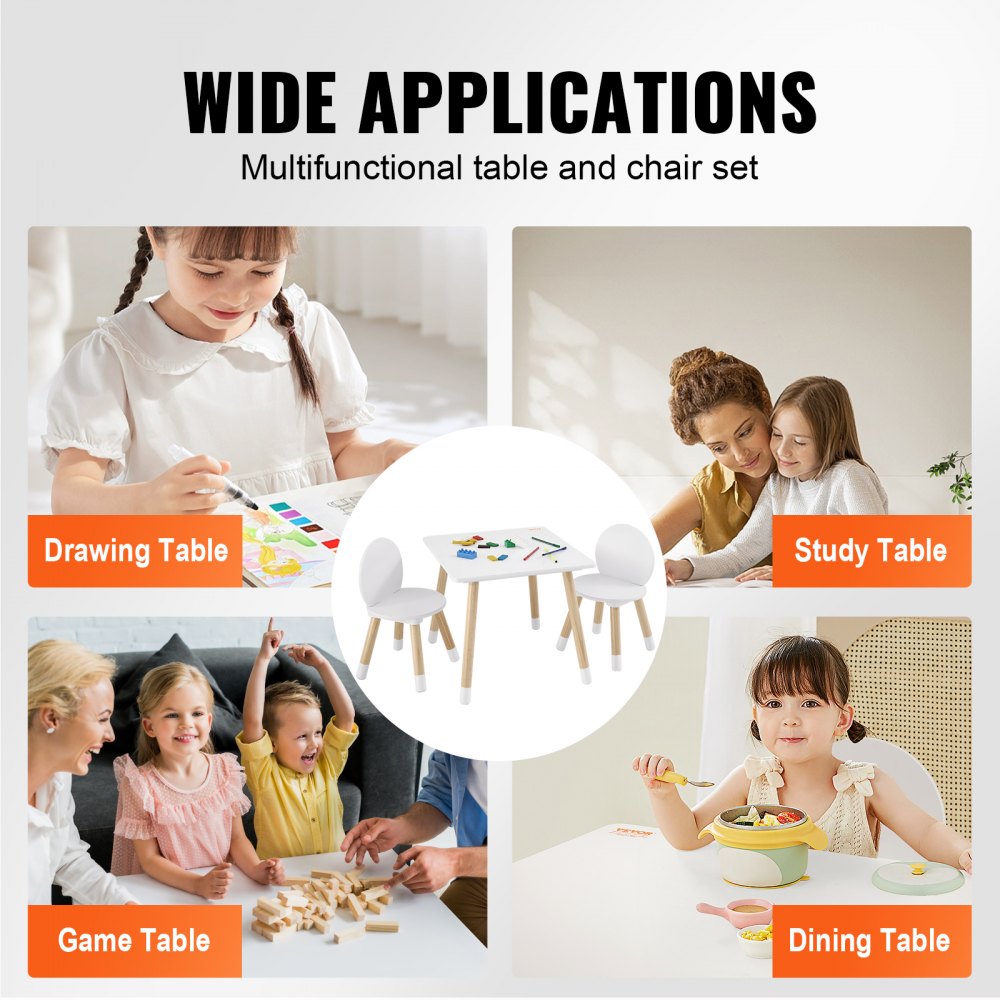 TF13067 - Versatile Kids Table & 2 Chairs Set for Arts & Crafts