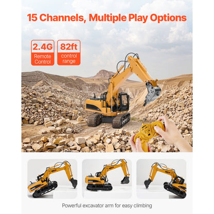 1535-1 - 1:14 Scale RC Excavator with Metal Bucket & 82ft Range