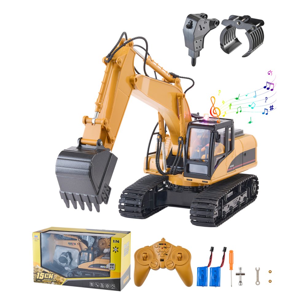 1535-1 - 1:14 Scale RC Excavator with Metal Bucket & 82ft Range