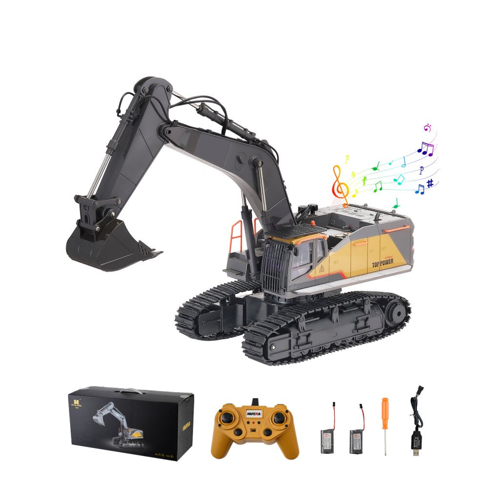 1592 - 1:14 Scale RC Excavator with Metal Bucket and 120 Min Playtime