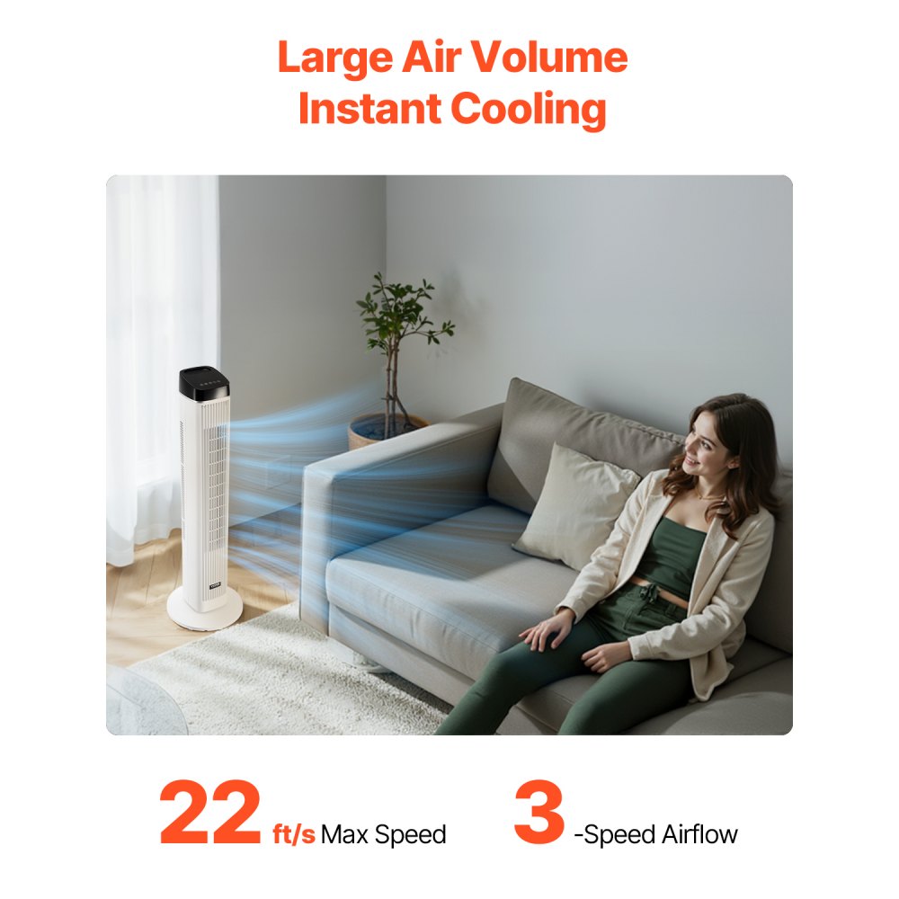 FTS008R - 40" Oscillating Tower Fan with Adjustable Speed Options