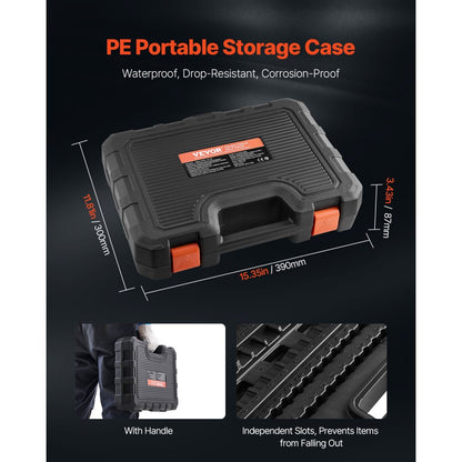 107PCS 107 THE - Durable 107-Piece High-Strength Torx Bit Socket Set with Case