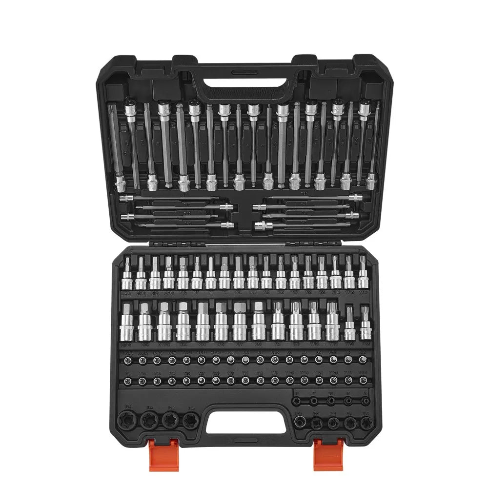 107PCS 107 THE - Durable 107-Piece High-Strength Torx Bit Socket Set with Case