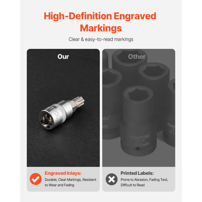 13PCS 13T - Versatile Torx Bit Socket Set with Durable Case