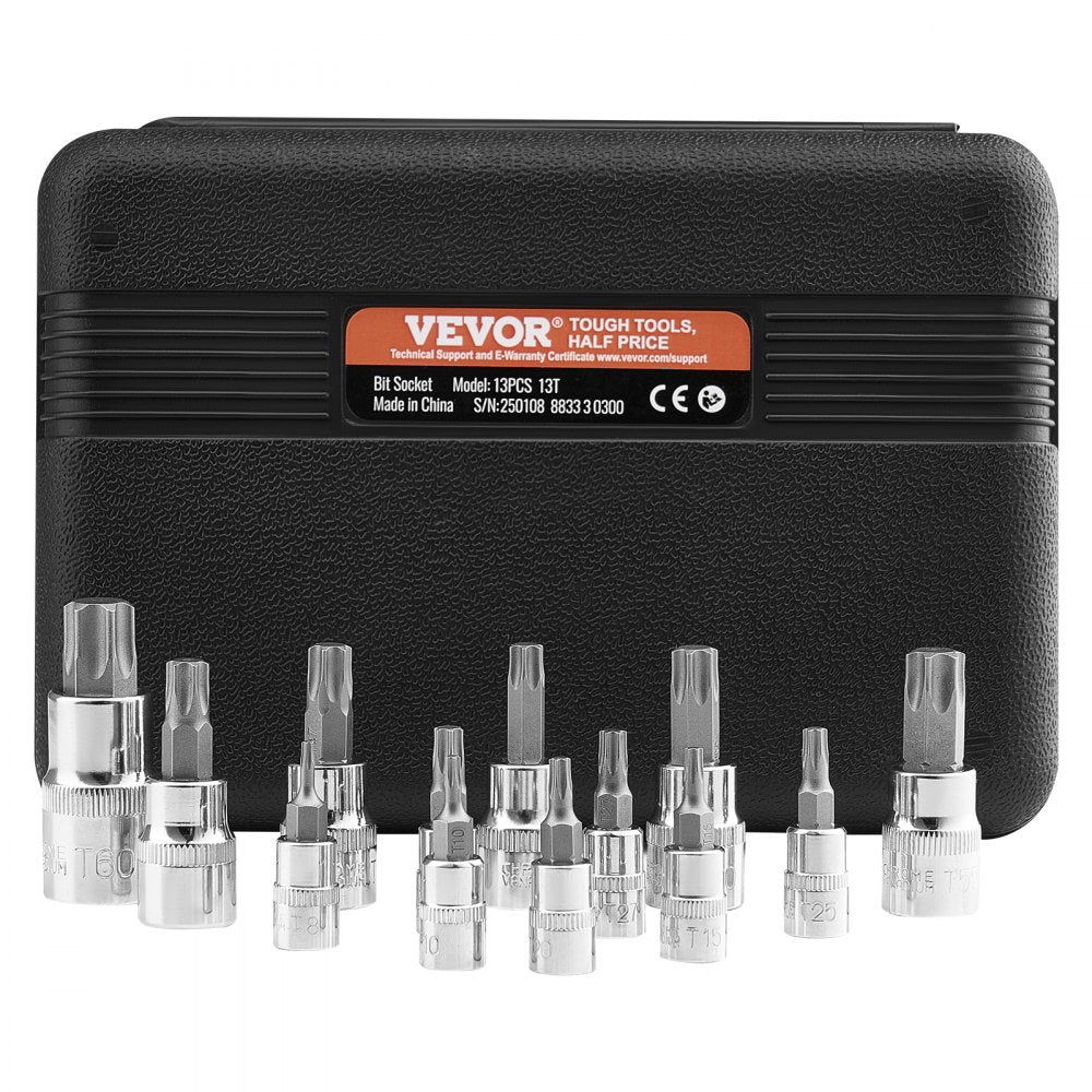 13PCS 13T - Versatile Torx Bit Socket Set with Durable Case