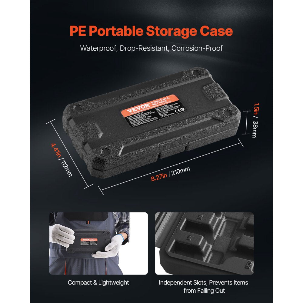 10PCS 10M - Durable XZN Triple Square Spline Socket Set with Case