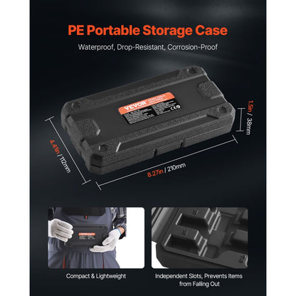 10PCS 10M - Durable XZN Triple Square Spline Socket Set with Case