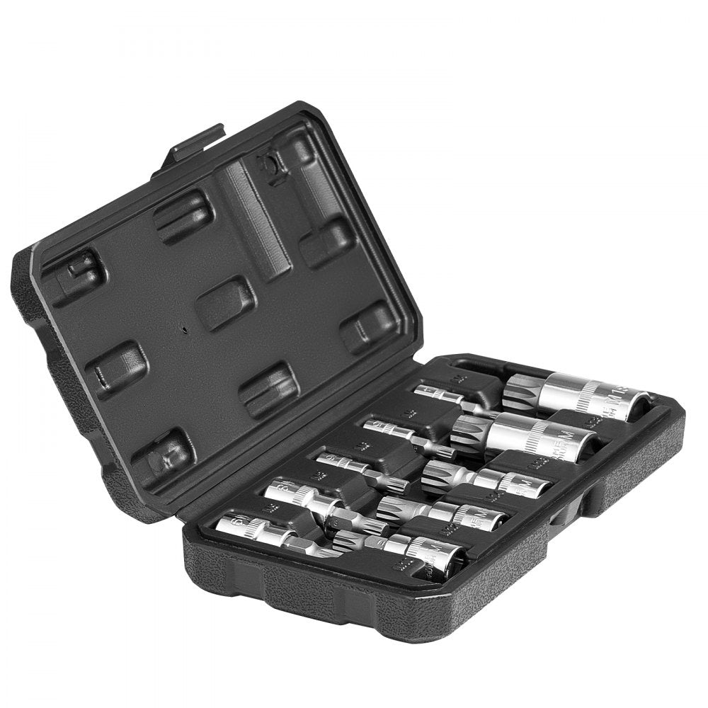 10PCS 10M - Durable XZN Triple Square Spline Socket Set with Case