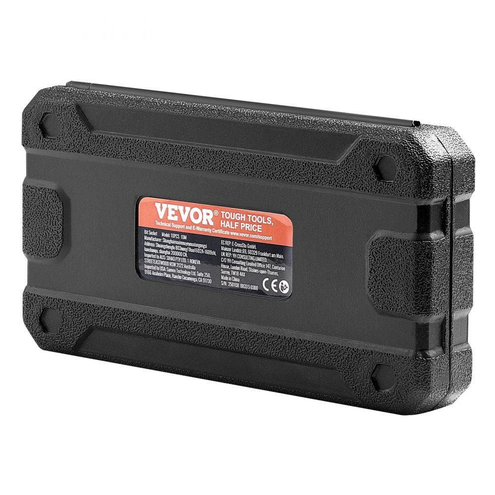 10PCS 10M - Durable XZN Triple Square Spline Socket Set with Case