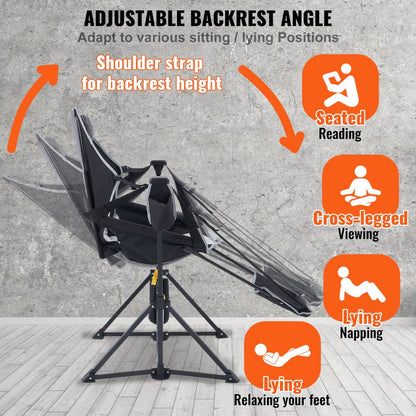 HKC-1005SW - Lightweight Hammock Chair with Adjustable Backrest and Cup Holder