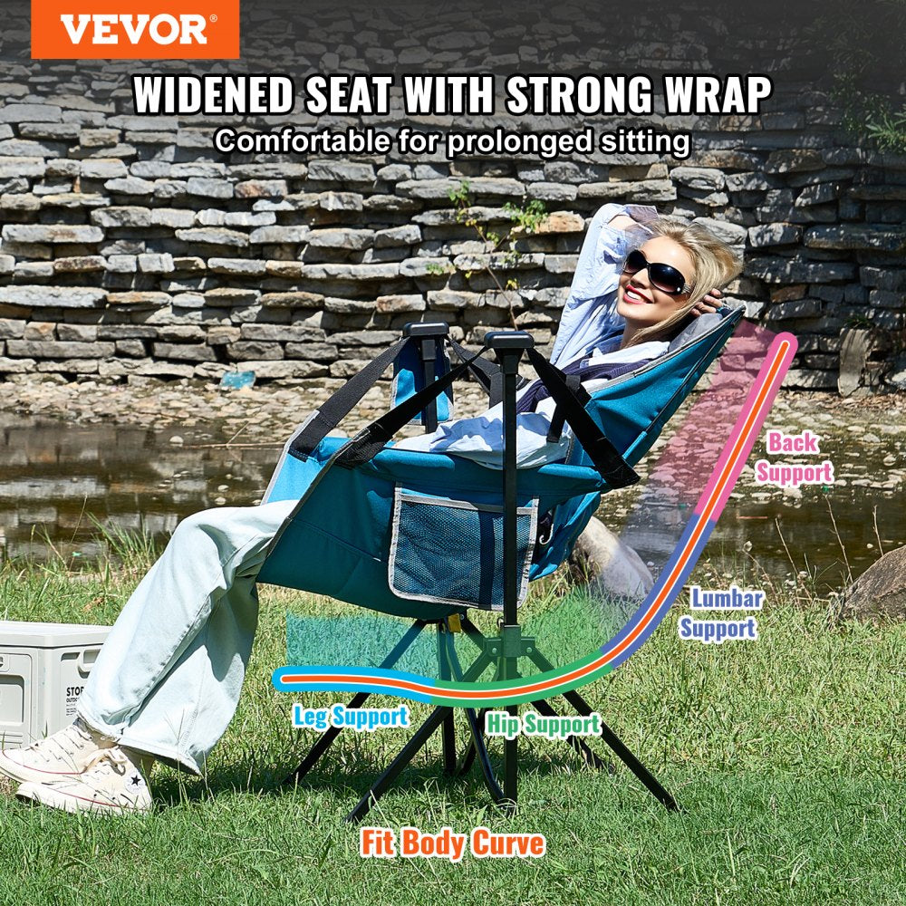 HKC-1004SW - Lightweight Reclining Hammock Chair with Cup Holder, 300 lbs Capacity