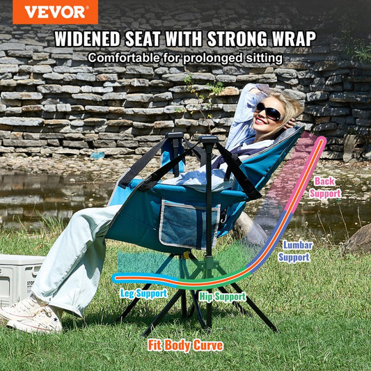 HKC-1004SW - Lightweight Reclining Hammock Chair with Cup Holder, 300 lbs Capacity