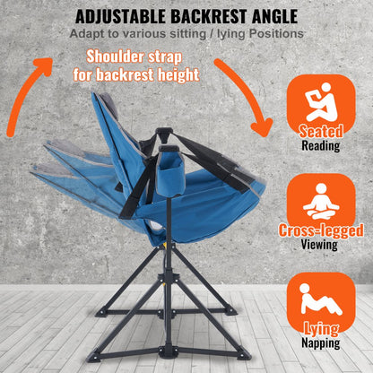 HKC-1004SW - Lightweight Reclining Hammock Chair with Cup Holder, 300 lbs Capacity