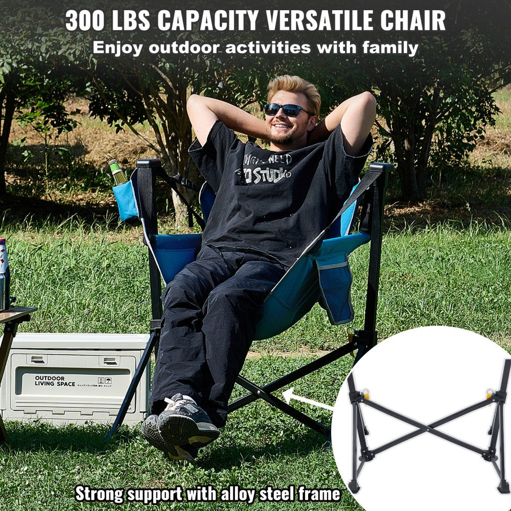 HKC-1004SW - Lightweight Reclining Hammock Chair with Cup Holder, 300 lbs Capacity