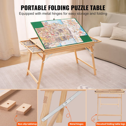 JR-1500-C - 32.7" Puzzle Table with 4 Drawers for Enthusiasts
