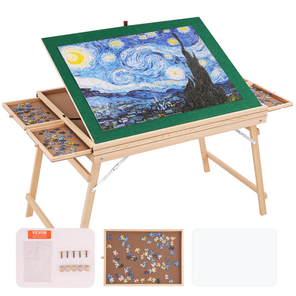 JR-1500-C - 32.7" Puzzle Table with 4 Drawers for Enthusiasts