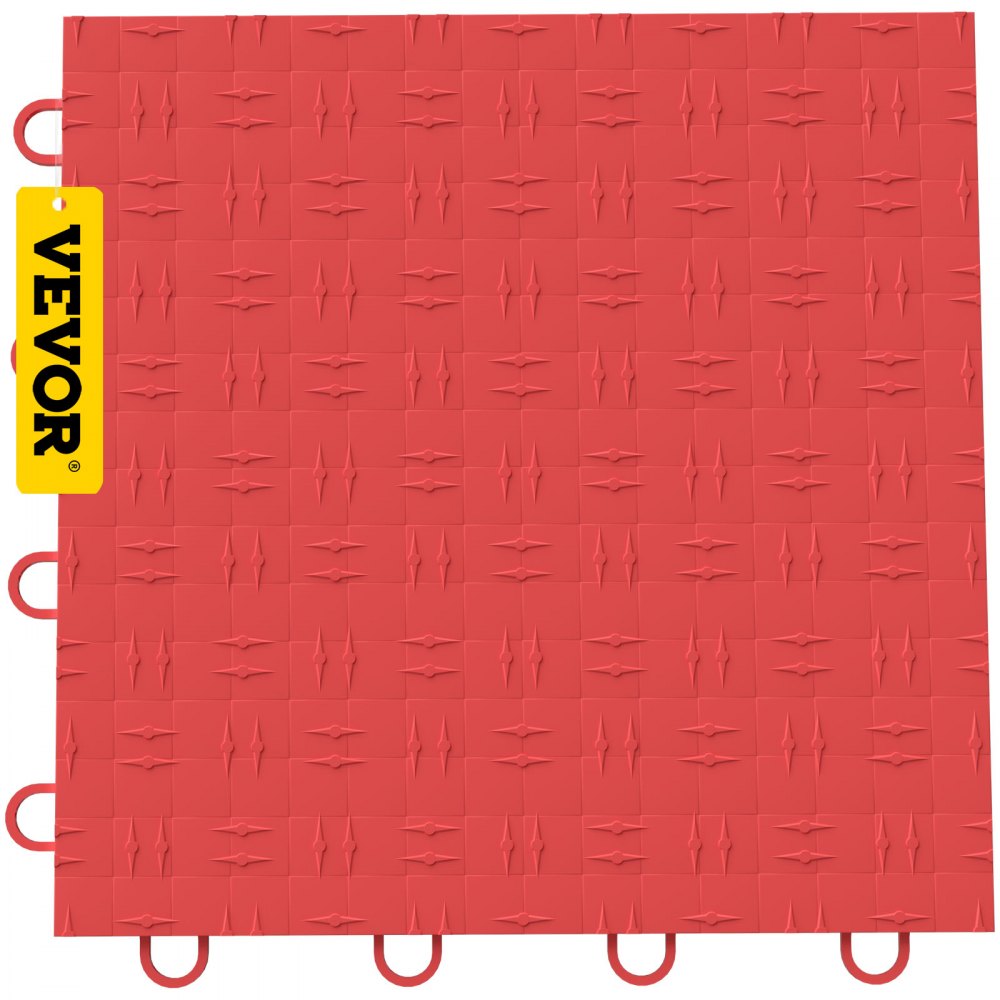 VV-PVCDB-H25 - Red 12'' x 12'' Interlocking Garage Tiles, Waterproof & Non-Slip