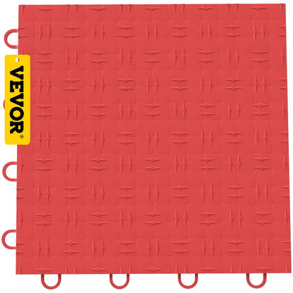 VV-PVCDB-H25 - Red 12'' x 12'' Interlocking Garage Tiles, Waterproof & Non-Slip