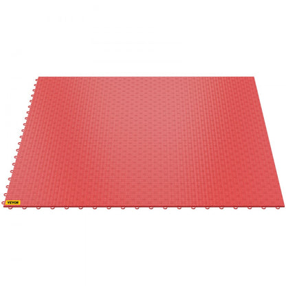 VV-PVCDB-H25 - Red 12'' x 12'' Interlocking Garage Tiles, Waterproof & Non-Slip