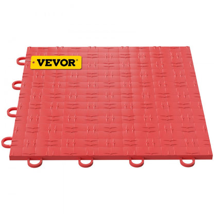 VV-PVCDB-H25 - Red 12'' x 12'' Interlocking Garage Tiles, Waterproof & Non-Slip