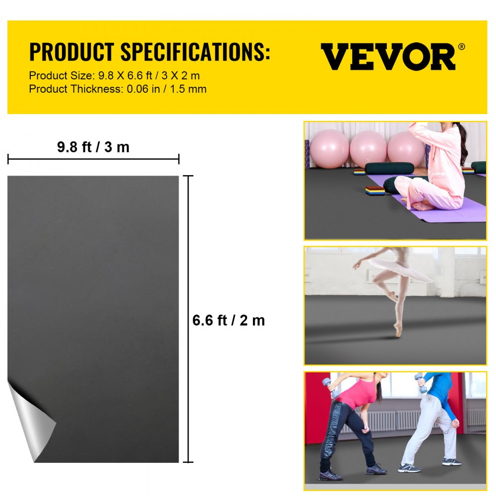 VV-DFM-23 - 6.6x9.8ft Non-Slip PVC Dance Floor Roll for All Styles