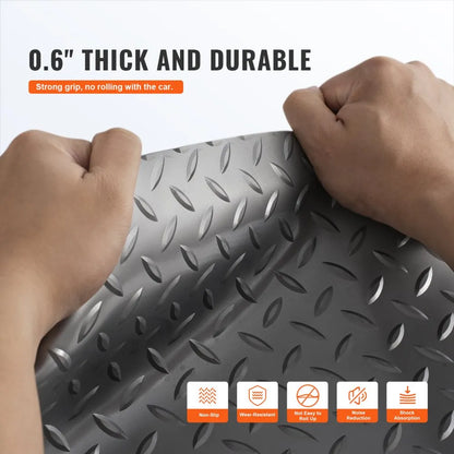 ZL-1.5*5.8 - 93 sq ft Durable PVC Garage Floor Mat, Anti-Slide Gray