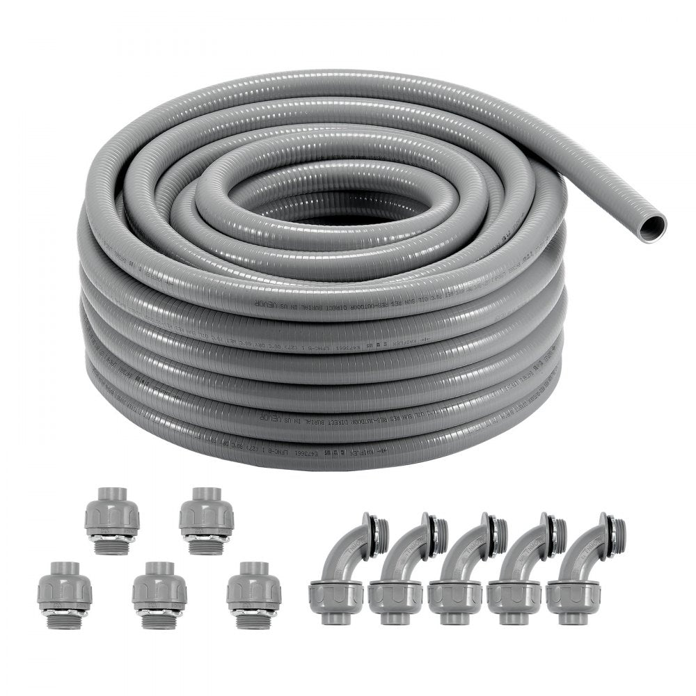 PLFNCB-1/2 - 100 ft 1/2-Inch PVC Flexible Conduit for Indoor/Outdoor Use