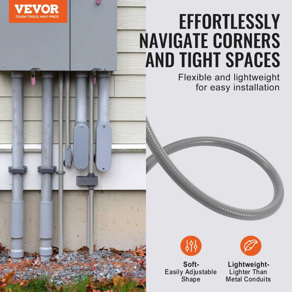 PLFNCB-3/4 - 100 ft Flexible PVC Electrical Conduit for Tight Spaces