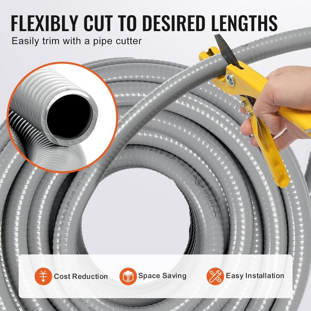 PLFNCB-3/4 - 100 ft Flexible PVC Electrical Conduit for Tight Spaces