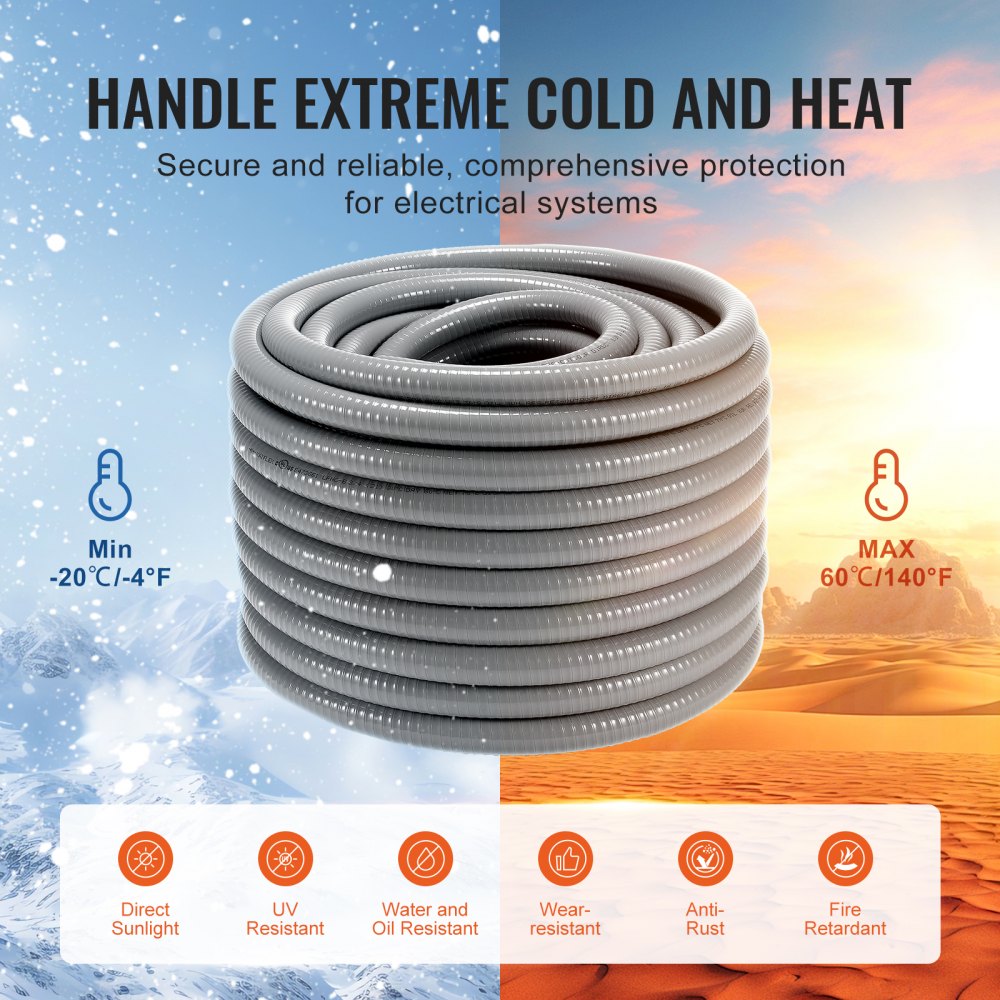 PLFNCB-3/4 - 100 ft Flexible PVC Electrical Conduit for Tight Spaces