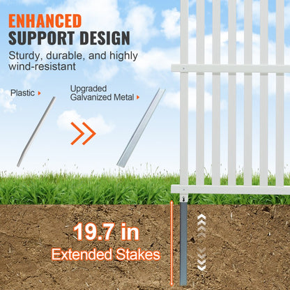 12220 - VEVOR 48" Vinyl Fence Panels with Metal Stakes for Stability