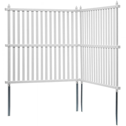12220 - VEVOR 48" Vinyl Fence Panels with Metal Stakes for Stability