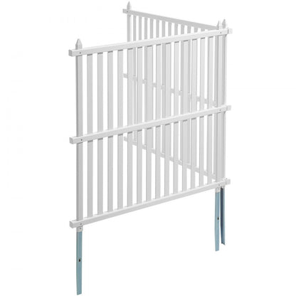 12220 - VEVOR 48" Vinyl Fence Panels with Metal Stakes for Stability