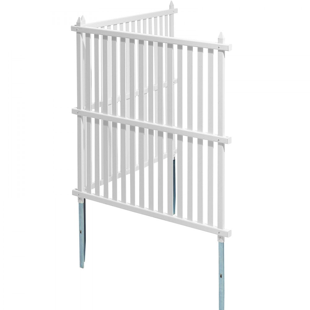 12220 - VEVOR 48" Vinyl Fence Panels with Metal Stakes for Stability