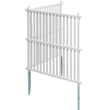 12220 - VEVOR 48" Vinyl Fence Panels with Metal Stakes for Stability