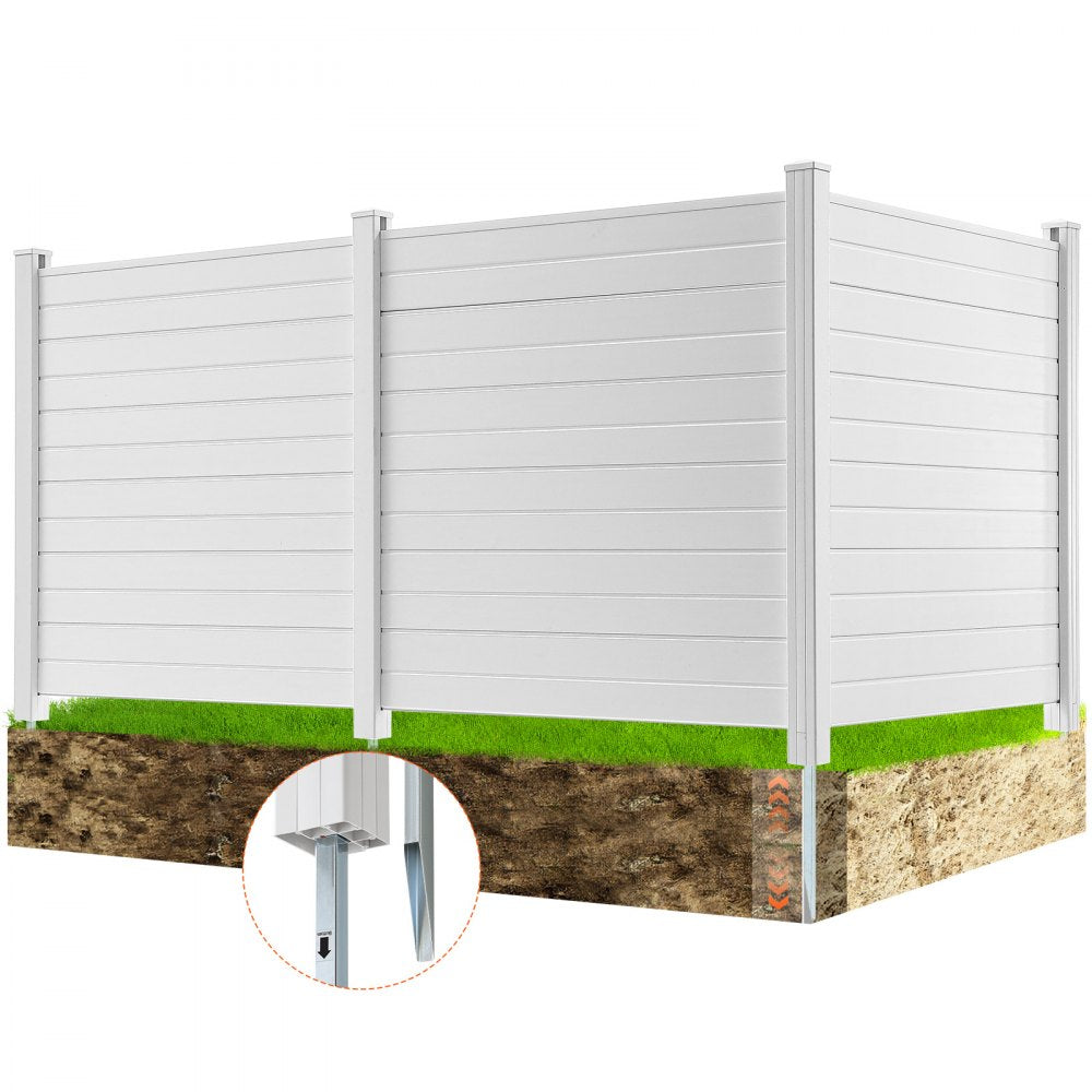 12227-3 - Durable 50"x50" White Vinyl Privacy Screen for Outdoor Spaces
